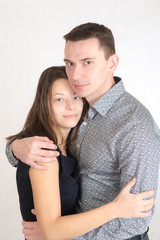 portrait of hugging couple