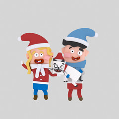 Santa Kids with pet cat.

Custom 3d illustration contact me!