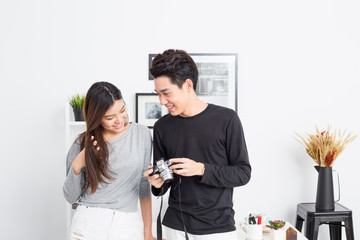 Young asian couple dating