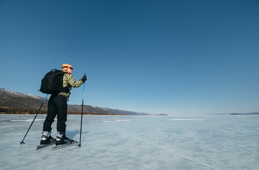 Norwegian hiking skates. An experimental tour skates for prolonged trips to the ice. Used in Russia.