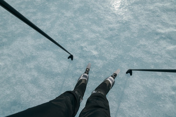 Norwegian hiking skates. An experimental tour skates for prolonged trips to the ice. Used in Russia.