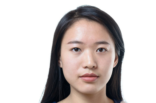 Head shot of an attractive calm Chinese woman