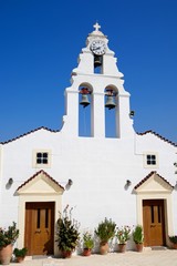 Fototapeta na wymiar View of the village church, Margarites, Crete.