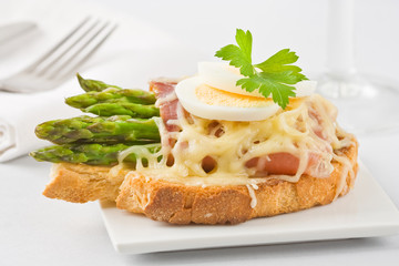 Asparagus ham cheese sandwich