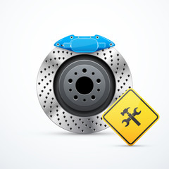 Vector brake disc with service icon