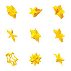 Kind of stars icons set. Cartoon illustration of 9 kind of stars vector icons for web