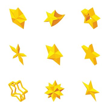 Kind of stars icons set. Cartoon illustration of 9 kind of stars vector icons for web