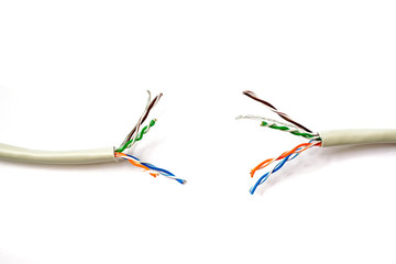 Netzwerkkabel bzw. Patchkabel im Querschnitt