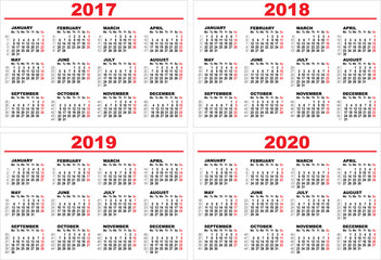 4 year calendar 4 year calendar
