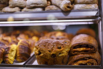 variety of sweets in a shop window