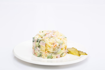 Russian traditional salad on the table