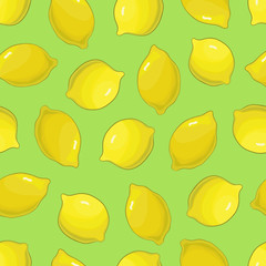 Seamless pattern of whole lemons