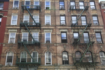 Buildings featured on cover of Led Zeppelin album Physical Graffiti, St. Marks Place, East Village, Manhattan, New York City