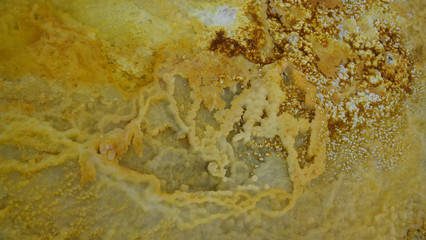 Salt texture inside Dallol volcanic crater in Danakil depression, Afar, Ethiopia