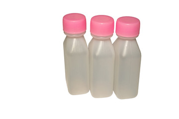 Empty plastic bottle of medicine