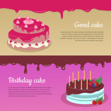 Birthday Cake with Raspberry and Candlesticks Set