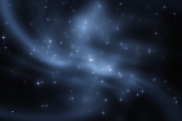 spatial background nebula and stars