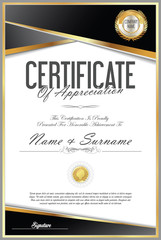 Certificate retro design template 