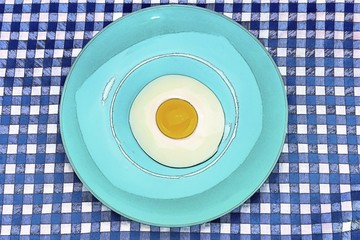 Drawing parallels cartoon fried egg