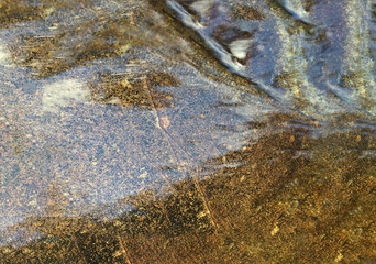 Pure water on the rock.Nature background. Mobile photography