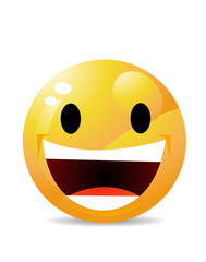 Modern yellow laughing happy smile