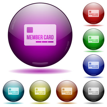 Member card glass sphere buttons
