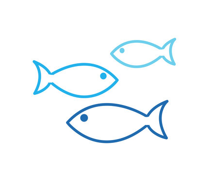 Aquarium Fishes set of vector icons