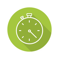 Stopwatch flat linear long shadow icon