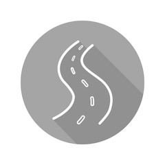 Road flat linear long shadow icon