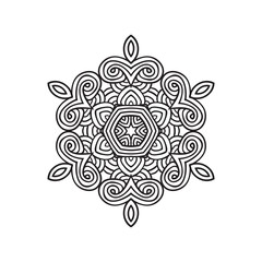 Abstract Ornament snowflake. Mandala. Vector Tattoo