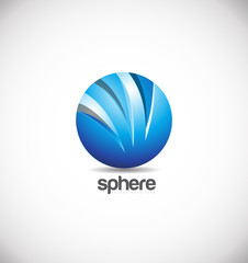 Blue sphere logo icon design