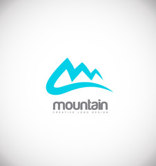 Mountain blue logo icon design