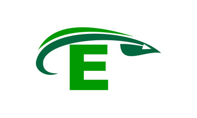 Swoosh Leaf Initial E