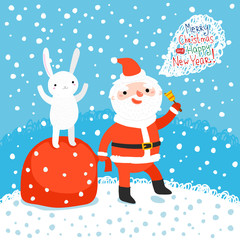Santa Claus with little bunny.