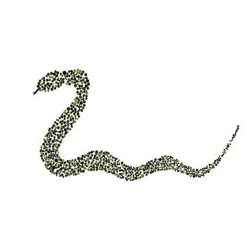 Snake circle black symbol on the white