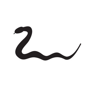 Snake simple black symbol on the white