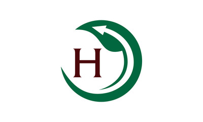 Swoosh Leaf Initial H