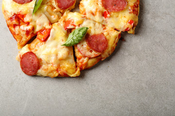 Tasty pepperoni pizza