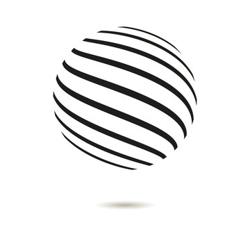 Abstract striped spheres.Sphere vector design.Logo design elements.