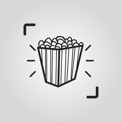 Vector popcorn icon. Food icon. Eps10