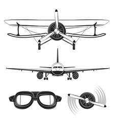 Aircraft Labels set. Vector Illustration