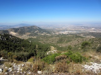 Fototapeta na wymiar Alicante mountains sierras de Onil and Biar in Sierra Mariola Spain
