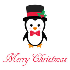 cute penguin with text on a white background
