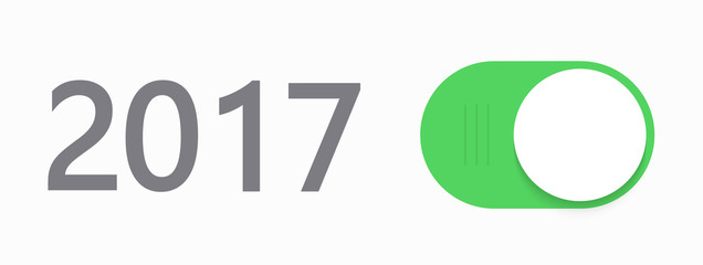 Vector modern concept 2017 new year and slider button template.