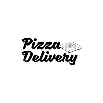 Pizza Delivery. 24 Hours. Label Pizzeria. Design Elements Vector