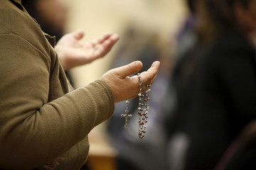 Maundy Thursday celebration in St. Thomas Chaldean church, Sarcelles, Val d'Oise, France