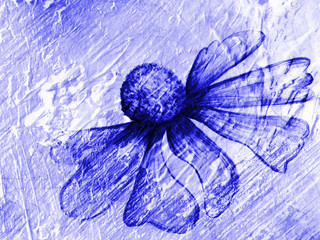 flower blue textured background, floral grunge backdrop