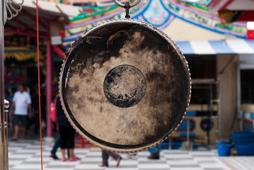 Fototapeta na wymiar Old Drum in Temple
