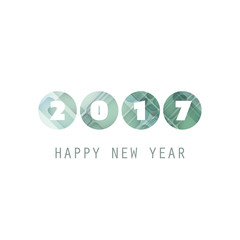 Simple Green and White New Year Card, Cover or Background Design Template - 2017 