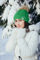 young woman in winter park